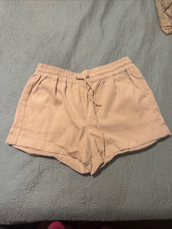 KanCan Pants - KanCan Tan Pink Elastic-Waist Athletic Shorts